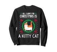 Suéter de Navidad Divertido con Texto en inglés All I Want For Christmas Is A Kitty Cat Sudadera