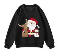 Suéter de Navidad genérico chico chico, chicos niñas invierno impreso renos navidad árbol sudadera suéter muchacha 1~14 años largo navidad bebé dibujos animados lindo suéteres sudaderas altas
