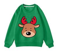 Suéter de Navidad genérico chico chico, chicos niñas invierno impreso renos navidad árbol sudadera suéter muchacha 1~14 años largo navidad bebé dibujos animados lindo suéteres sudaderas altas