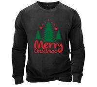 Suéter de Navidad para hombre, blusa informal, a la moda, holgada, con estampado 3D, cuello redondo, manga larga, para exteriores, vacaciones, 333, trajes de Navidad 222, Negro, M
