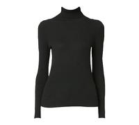 Suéter de Navidad para mujer, acogedora, acanalado, ajustado, ligero, manga larga, cuello alto, disfraz de fiesta, trajes de Navidad, regalos, Negro, S