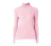 Suéter de Navidad para mujer, acogedora, acanalado, ajustado, ligero, manga larga, cuello alto, disfraz de fiesta, trajes de Navidad, regalos, rosa, S
