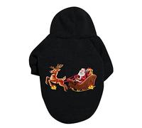 Suéter de Navidad para perro, disfraz de Papá Noel, ciervo, ropa para perro, disfraz para mascotas, perchas para perros pequeños (negro, 7XL)