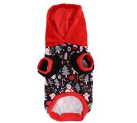 Suéter de Navidad para, Sudadera con Capucha para con Estampado Bonito, cálido, a la Moda, para otoño e Invierno, Material de Felpa para Perros pequeños y medianos (XL)