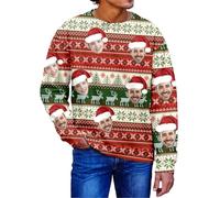 Suéter de Navidad personalizado para hombres y mujeres, novedoso jersey de Navidad personalizado con tu foto, sudaderas de Navidad divertidas para cumpleaños, idea de regalo única, tallas S a 5XL, #10