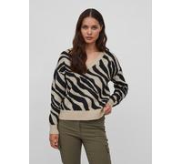 Suéter de punto acogedor con estampado de animal de cebra para mujer VILA VIRIL