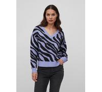 Suéter de punto acogedor con estampado de animal de cebra para mujer VILA VIRIL