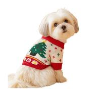 Suéter de Punto acrílico navideño for Perro pequeño con patrón Jacquard, Ropa Abrigada for el hogar y el Exterior de Teddy Bichon Frise.(W3,XL 14-18jin)