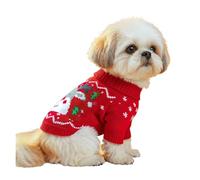 Suéter de Punto acrílico navideño for Perro pequeño con patrón Jacquard, Ropa Abrigada for el hogar y el Exterior de Teddy Bichon Frise.(W1,L 10-12jin)