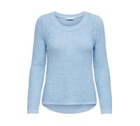 Suéter de Punto básico para Mujer: Jersey de Punto elástico de Manga Larga Cuello Redondo, ONLGEENA., Color:Azul Claro, Talla:M