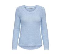 Suéter de Punto básico para Mujer: Jersey de Punto elástico de Manga Larga Cuello Redondo, ONLGEENA., Color:Azul Claro, Talla:M