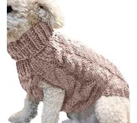 Suéter de punto de cuello alto para mascotas, abrigo de invierno más cálido y grueso, ropa de ganchillo para perros pequeños, medianos y grandes, cachorros y gatos 072675