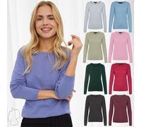 Suéter de punto fino para dama Elegante Patrón de estructura Manga larga Cuello