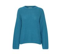 Suéter de punto grueso para mujer con hombros caídos y patrón de costillas - Top