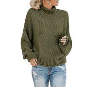 Suéter de punto grueso para mujer, jersey cálido de invierno, tops lisos de cuello alto para mujer, jersey diario de manga larga, sudaderas para salir para mujeres del Reino Unido, sudadera casual