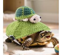 Suéter de punto hecho a mano para tortuga de mascota, talla S/M/L, ropa de punto verde para calidez de invierno, bonito disfraz de concha cálida para tortuga pequeña, suéter de tortuga ajustable y