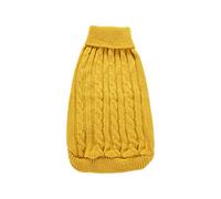 Suéter de punto para mascotas, perro, gato, suéter cálido de invierno, abrigo, chaqueta, ropa, disfraz, perchas para perros pequeños (amarillo, L2)
