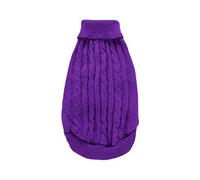 Suéter de punto para mascotas, perro, gato, suéter cálido de invierno, abrigo para cachorros, ropa de disfraz para perros grandes y hembras (morado, L)