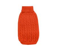 Suéter de punto para mascotas, perro, gato, suéter cálido de invierno, abrigo para cachorros, ropa de disfraz para perros grandes y hembras (naranja, S)
