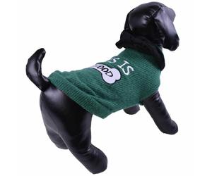Suéter de punto sin mangas para perros con capucha, verde