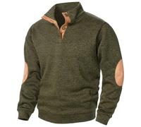 Suéter de vestir genérico para hombre Fall and Winter Men's Fashion Casual Long Sleeve Standing Collar Sudadera Top Jersey Negro Y Amarillo, verde, XXXL