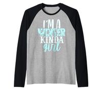 Suéter Divertido de Navidad con Texto en inglés I'm A Winter Kinda Girl para Mujeres y niñas Camiseta Manga Raglan