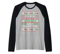 Suéter Feo con Texto en inglés I'm Too Cute to Wear Christmas Camiseta Manga Raglan