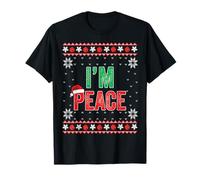 Suéter Feo de Navidad a Juego con Texto en inglés I Come In Peace I'm Peace Camiseta