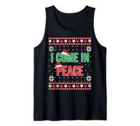Suéter Feo de Navidad a Juego con Texto en inglés I Come In Peace I'm Peace Camiseta sin Mangas