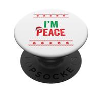 Suéter Feo de Navidad a Juego con Texto en inglés I Come In Peace I'm Peace PopSockets PopGrip Adhesivo