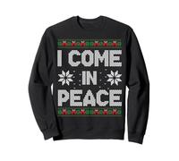 Suéter Feo de Navidad a Juego con Texto en inglés I Come In Peace I'm Peace Sudadera