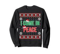 Suéter Feo de Navidad a Juego con Texto en inglés I Come In Peace I'm Peace Sudadera