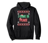 Suéter Feo de Navidad a Juego con Texto en inglés I Come In Peace I'm Peace Sudadera con Capucha