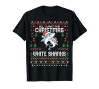 Suéter Feo de Navidad All I Want For Christmas Is White Sharks Camiseta