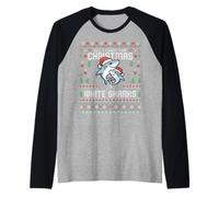 Suéter Feo de Navidad All I Want For Christmas Is White Sharks Camiseta Manga Raglan