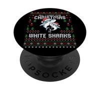 Suéter Feo de Navidad All I Want For Christmas Is White Sharks PopSockets PopGrip Adhesivo