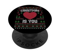 Suéter Feo de Navidad All We Want For Christmas Is You Family PopSockets PopGrip Adhesivo