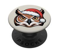 Suéter Feo de Navidad con diseño de búho cornudo PopSockets PopGrip Adhesivo