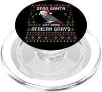 Suéter Feo de Navidad con diseño de Loro Gris Africano Querido Papá Noel PopSockets PopGrip para MagSafe