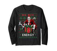 Suéter Feo de Navidad con diseño de Papá Noel sarcástico y Divertido de Big Nick Energy Manga Larga
