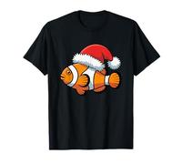 Suéter Feo de Navidad con diseño de pez Payaso de Papá Noel Camiseta