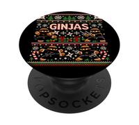 Suéter Feo de Navidad con Galletas de Jengibre de Ginjas PopSockets PopGrip Adhesivo