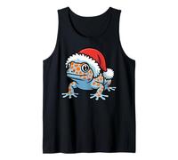 Suéter Feo de Navidad con Gorro de Papá Noel, Tokay Gecko Camiseta sin Mangas