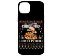 Suéter Feo de Navidad con Texto en inglés All I Want Carpet Python Carcasa para iPhone 14 Plus
