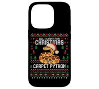 Suéter Feo de Navidad con Texto en inglés All I Want Carpet Python Carcasa para iPhone 14 Pro
