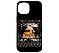 Suéter Feo de Navidad con Texto en inglés All I Want Carpet Python Carcasa para iPhone 15