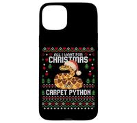 Suéter Feo de Navidad con Texto en inglés All I Want Carpet Python Carcasa para iPhone 15 Plus