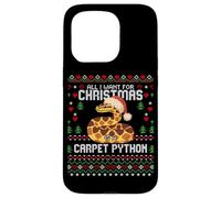 Suéter Feo de Navidad con Texto en inglés All I Want Carpet Python Carcasa para iPhone 15 Pro