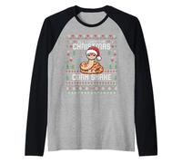 Suéter Feo de Navidad con Texto en inglés All I Want For Christmas Camiseta Manga Raglan