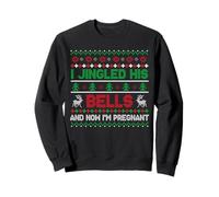 Suéter Feo de Navidad con Texto en inglés I Jingled His Bells and Now I'm Pregnant Sudadera